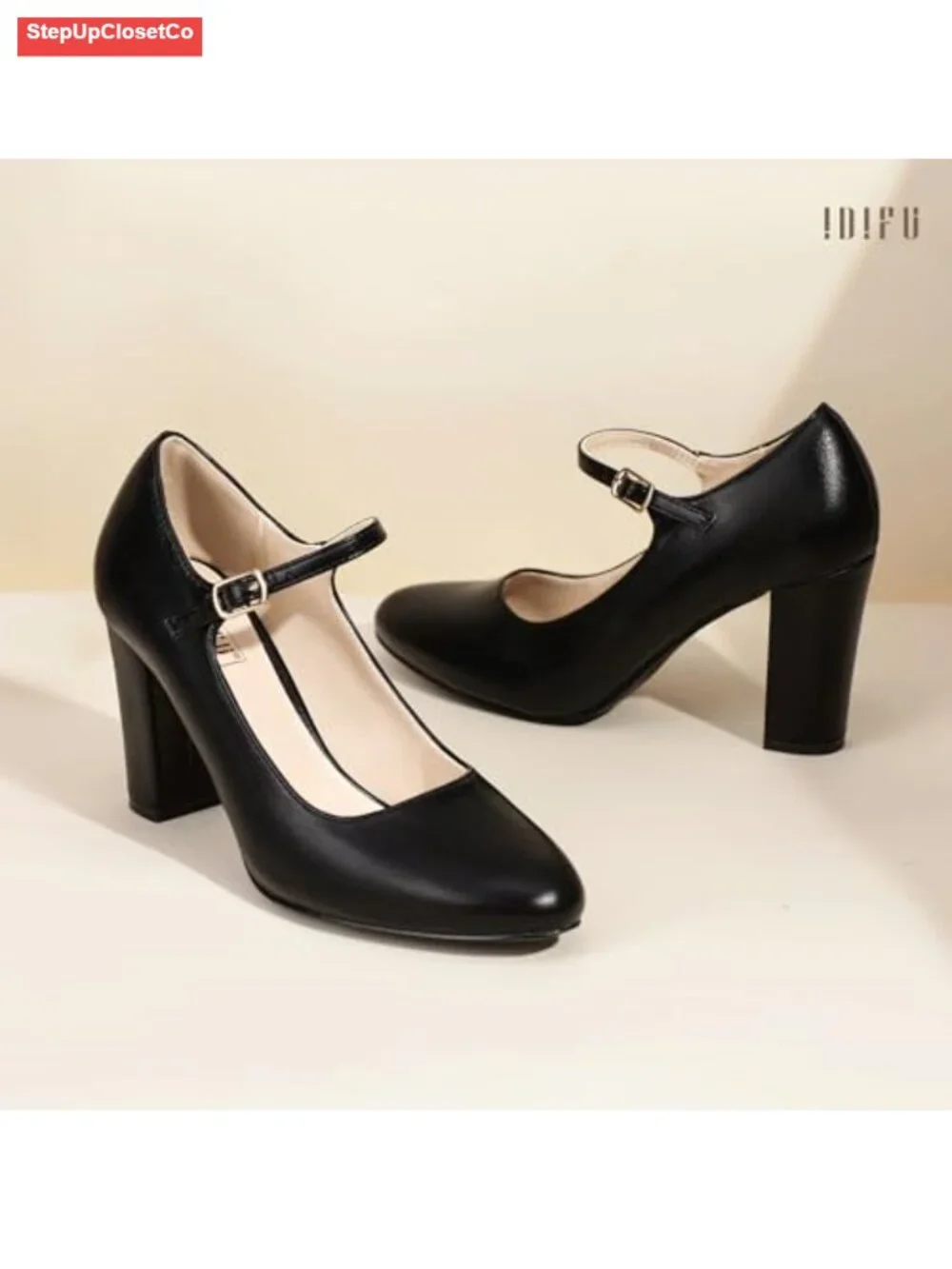 Women's Mary Jane Pumps High Chunky Block Heels Comfortable Formal Wedding